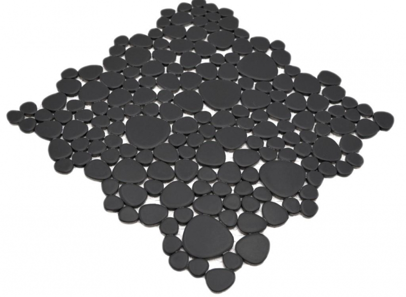 Carreau de mosaïque Céramique Galet uni noir mat Carrelage cuisine salle de bain MOS12-0311_f