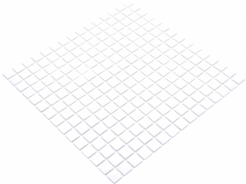Carreaux de mosaïque Mosaïque de verre Classic Uni verre uni blanc collé sur papier Mosaïque de piscine MOS200-A01_f