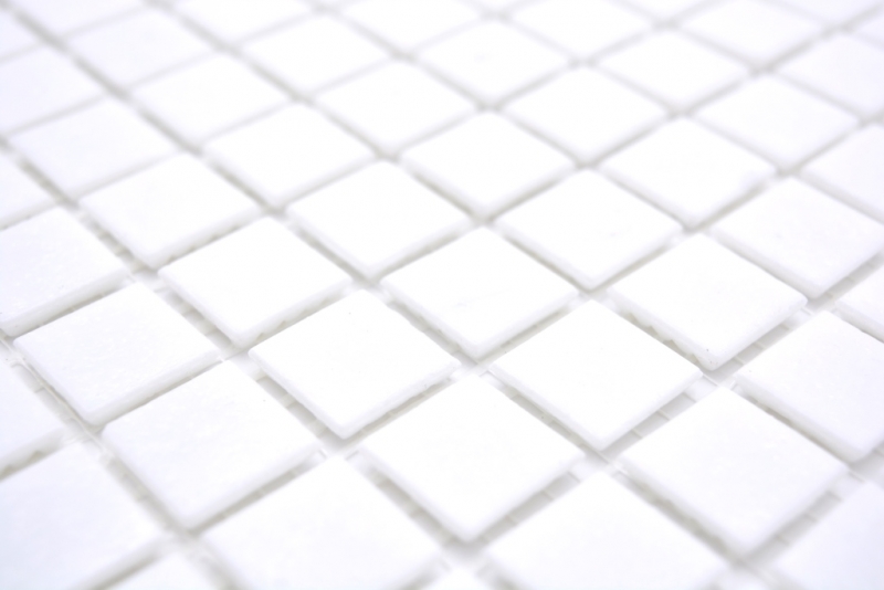 Carreaux de mosaïque Mosaïque de verre Classic Uni verre uni blanc collé sur papier Mosaïque de piscine MOS200-A01_f