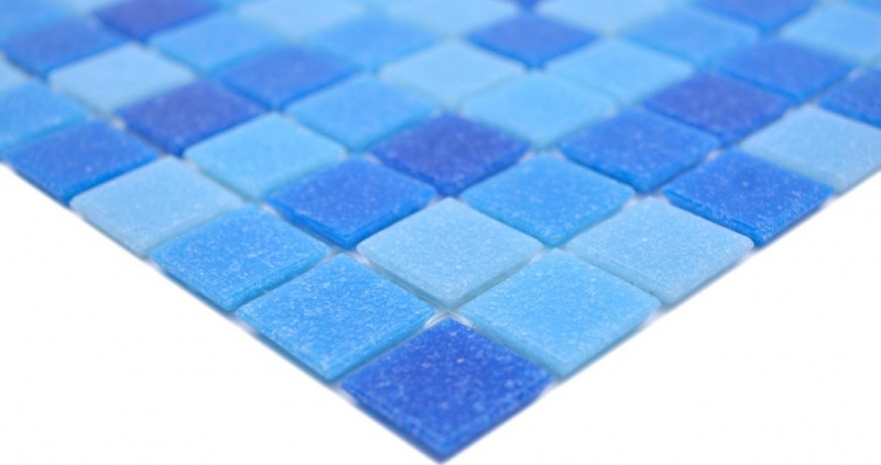 Carreaux de mosaïque Mosaïque de verre Classic Mix verre bleu 5F collé sur papier Mosaïque de piscine MOS210-PA339_f