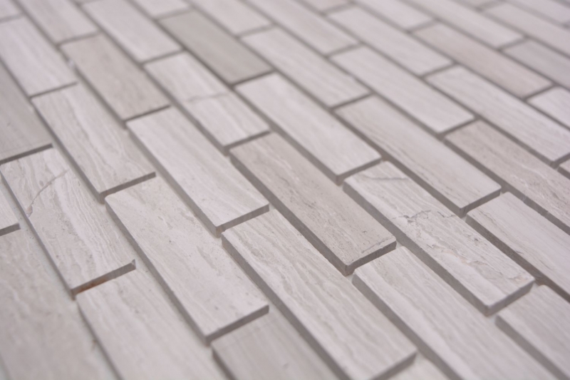 Carreaux de mosaïque Mosaïque autocollante composite pierre naturelle blanc wood gris cuisine MOS200-4M72_f