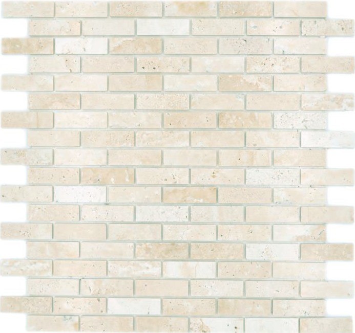 Carreaux de mosaïque Mosaïque autocollante composite Pierre naturelle Travertine beige MOS200-4M92_f