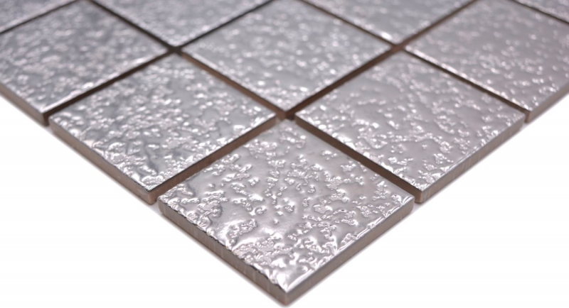 Carreau de mosaïque Céramique Mosaïque uni argent martelé Carreaux de cuisine MOS16-0207_f
