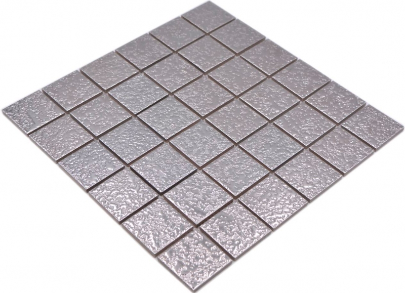 Carreau de mosaïque Céramique Mosaïque uni argent martelé Carreaux de cuisine MOS16-0207_f