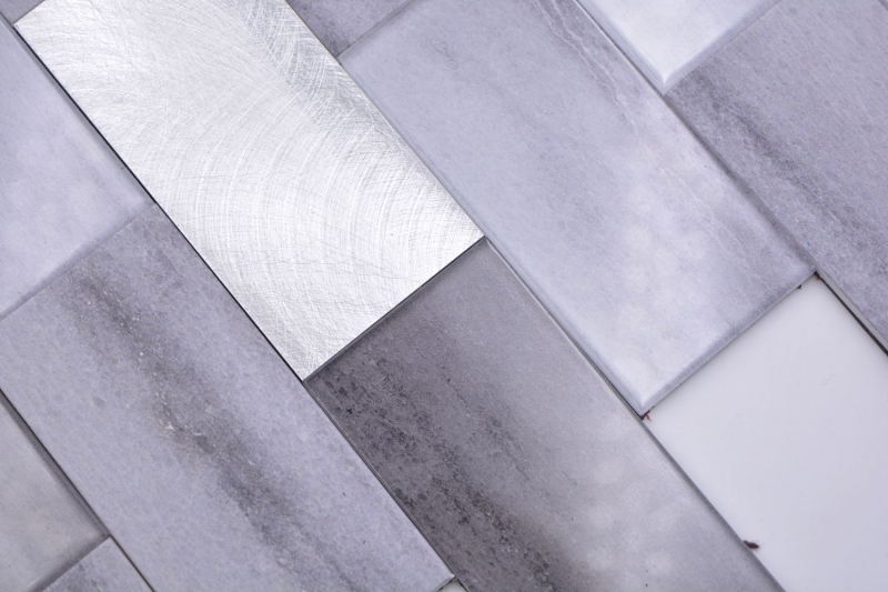 Carreaux de mosaïque Mosaïques autocollantes Vinyle aspect ciment Mix gris Subway cuisine MOS200-5S59_f