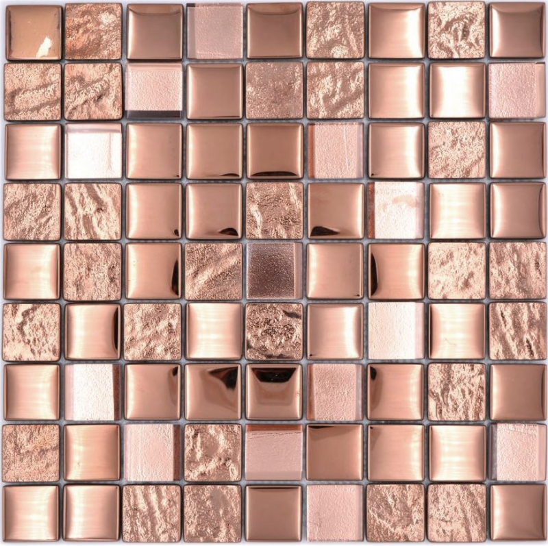 Carreau de mosaïque Mosaïque de verre Kombi EP bronze cuisine mur salle de bain MOS88-XCBR1_f