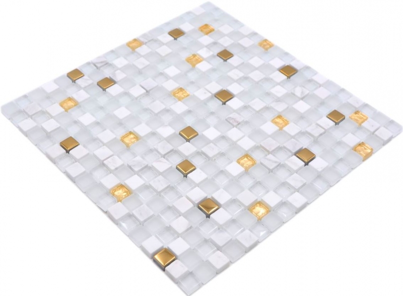 Carreau de mosaïque verre pierre naturelle mosaïque pierre EP mix blanc or carreaux MOS92-640_f