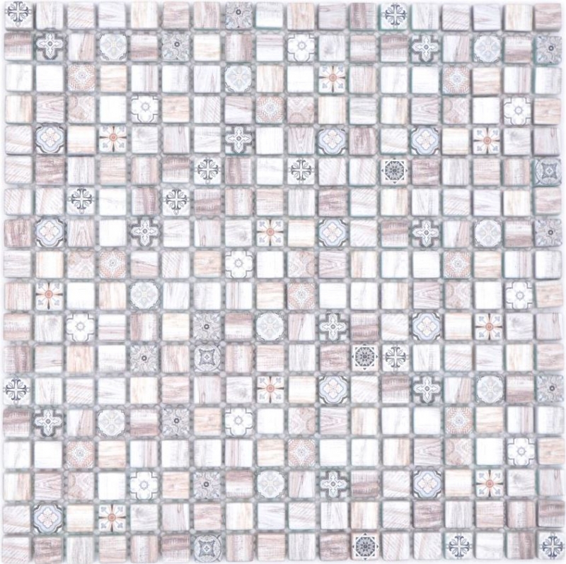 Carreaux de mosaïque Mosaïque de verre Retro wood brun clair carreaux de cuisine MOS78-W79_f
