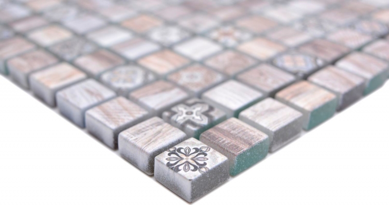 Carreaux de mosaïque Mosaïque de verre Retro wood brun clair carreaux de cuisine MOS78-W79_f