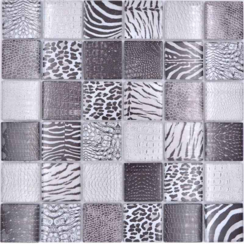 Carreaux de mosaïque Mosaïque de verre Forest noir mur salle de bain cuisine MOS78-W28_f