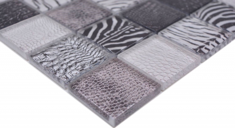 Carreaux de mosaïque Mosaïque de verre Forest noir mur salle de bain cuisine MOS78-W28_f