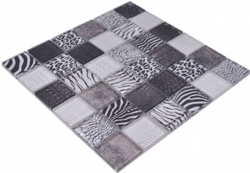 Carreaux de mosaïque Mosaïque de verre Forest noir mur salle de bain cuisine MOS78-W28_f