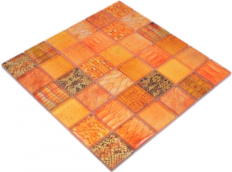 Carreaux de mosaïque Mosaïque de verre Forest orange cuisine salle de bains mur MOS78-W48_f