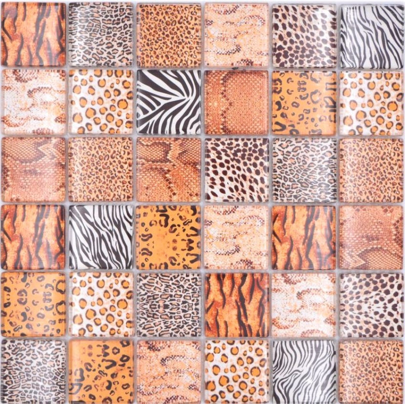 Carreaux de mosaïque Mosaïque de verre Forest brun clair Miroir de carrelage mural MOS78-W58_f