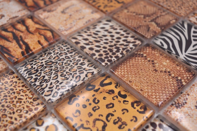 Carreaux de mosaïque Mosaïque de verre Forest brun clair Miroir de carrelage mural MOS78-W58_f