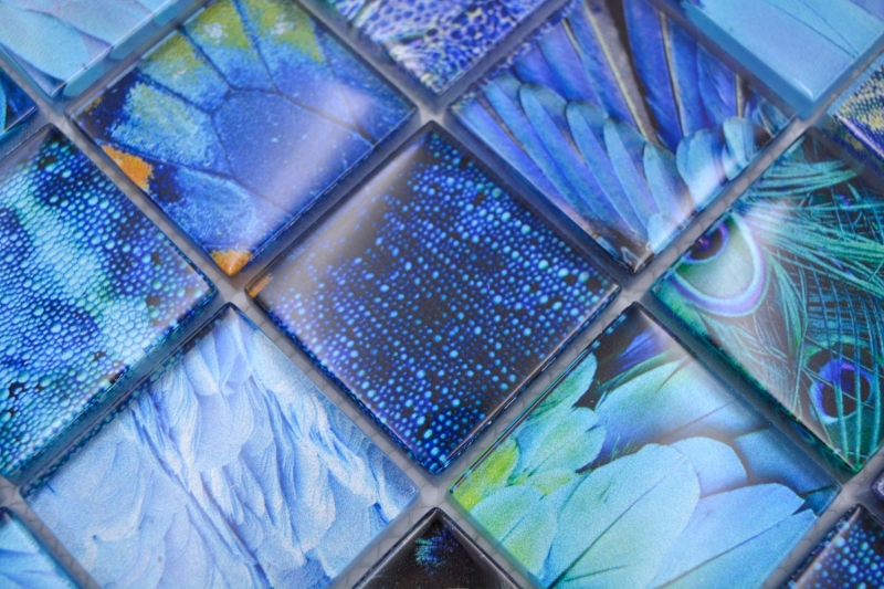 Carreaux de mosaïque Mosaïque de verre Forest bleu turquoise Carrelage cuisine MOS78-W78_f