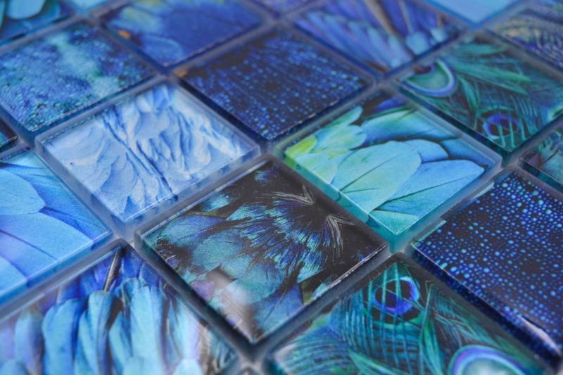 Carreaux de mosaïque Mosaïque de verre Forest bleu turquoise Carrelage cuisine MOS78-W78_f