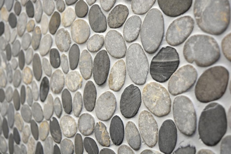 Carreau mosaïque pierre naturelle galet de rivière galet de pierre taillé ash gris carreau MOS30-SANI_f