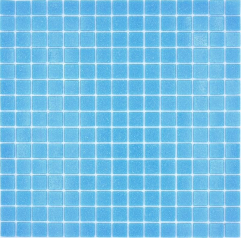 Échantillon manuel Carreau de mosaïque Mosaïque de verre Classic Uni verre uni bleu turquoise collé sur papier Mosaïque de piscine MOS200-A13-B_m