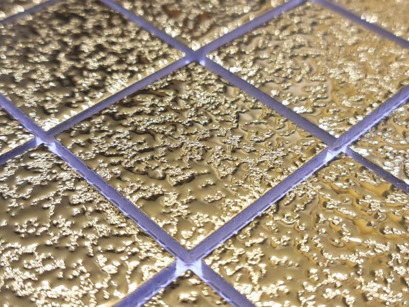 Motif main Carreau de mosaïque Céramique Medio uni or martelé Salle de bains Cuisine Mur MOS16-0707_m