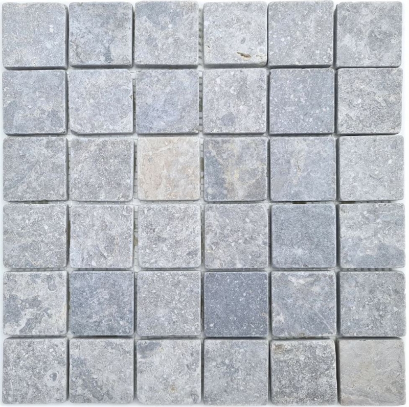 Motif manuel Carreau de mosaïque Marbre Mosaïque THUMBNAIL light grey Cuisine Mur Salle de bain Bac à douche MOS40-T48LG_m