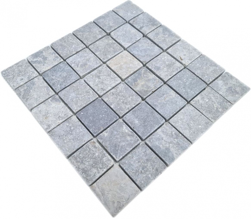 Motif manuel Carreau de mosaïque Marbre Mosaïque THUMBNAIL light grey Cuisine Mur Salle de bain Bac à douche MOS40-T48LG_m