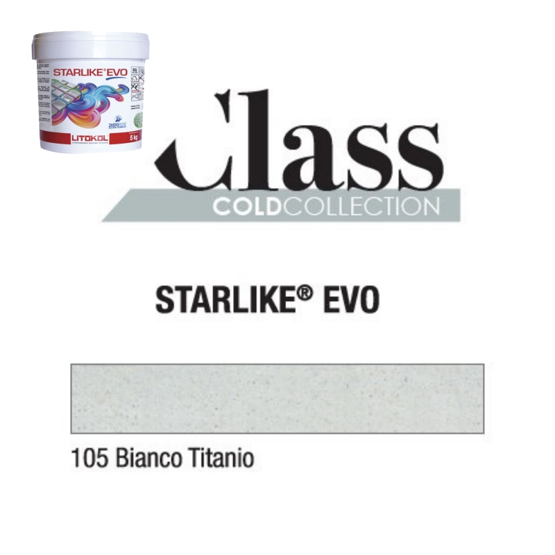 Litokol STARLIKE EVO 105 BIANCO TITANIO argent gris colle époxy joint seau de 5kg