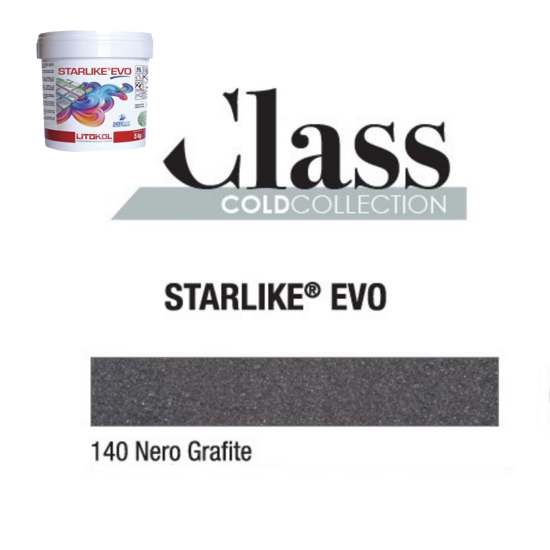 Litokol STARLIKE EVO 140 NERO GRAFITE gris foncé colle époxy joint seau de 5 kg