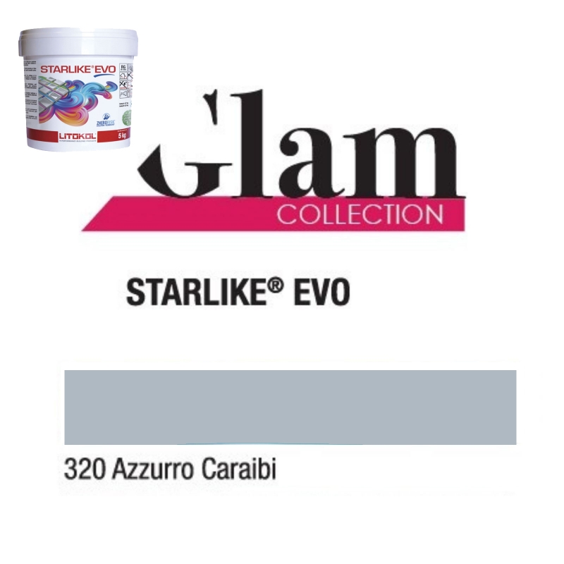 Litokol STARLIKE EVO 310 AZZURRO POLVERE azzurro bleu II colle époxy joint seau de 5kg