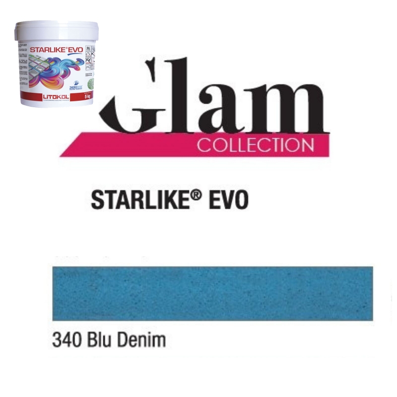 Litokol STARLIKE EVO 340 BLU DENIM bleu II colle époxy joint seau de 5kg