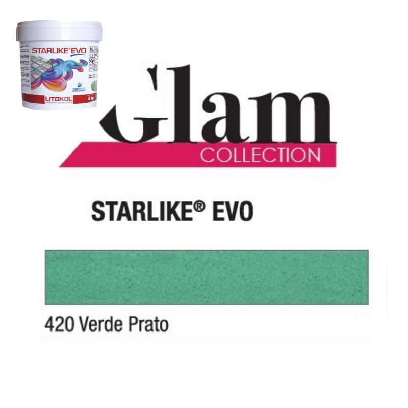 Litokol STARLIKE EVO 420 VERDE PRATO vert II Colle époxy pour joints 2.5kg Seau