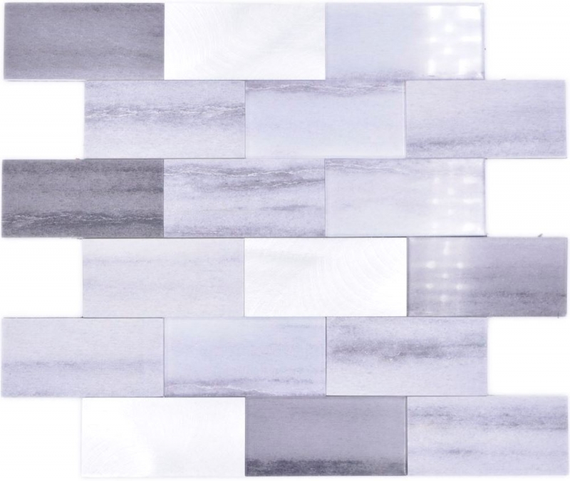 Motif manuel Carreau de mosaïque Mosaïque autocollante Vinyle aspect ciment Mix gris Subway cuisine MOS200-5S59_m