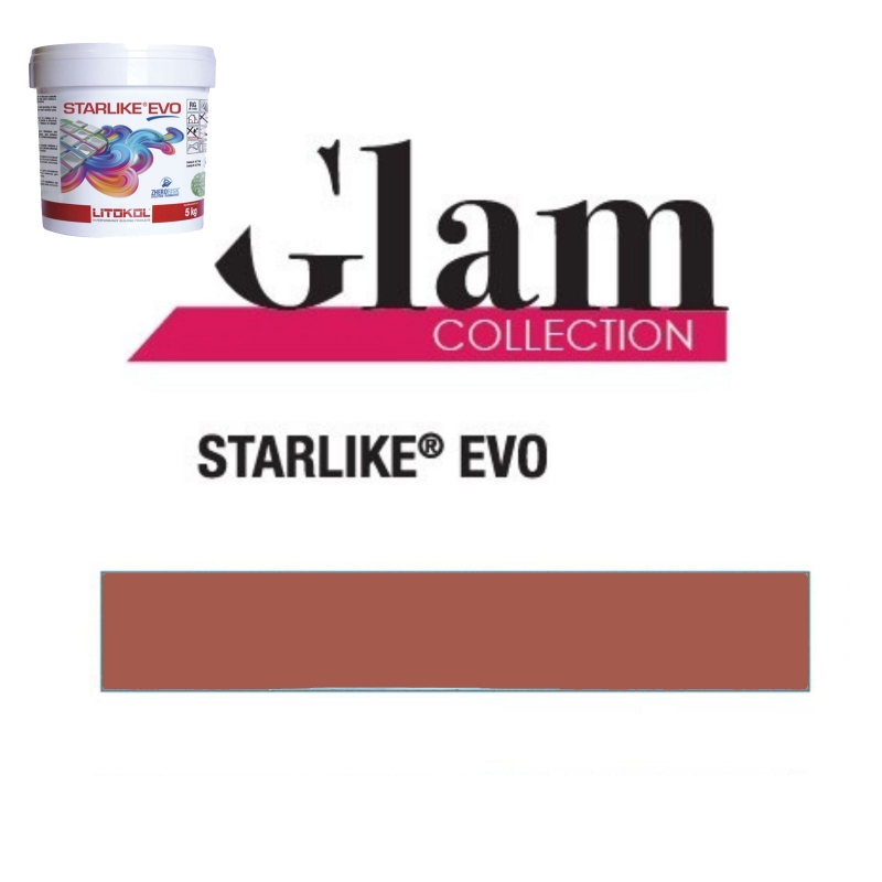 Litokol STARLIKE EVO 580 ROSSO MATTONE orange terracotta colle époxy joint 2.5kg seau