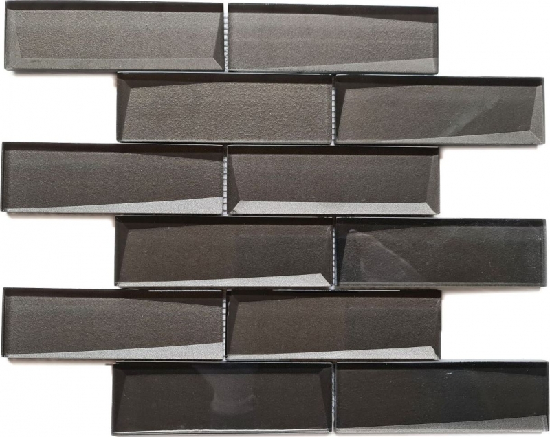 Échantillon manuel Carreau de mosaïque Mosaïque de verre Kombi optique 3D noir dosseret de cuisine Miroir de carrelage MOS88-MOS88-XB09_m