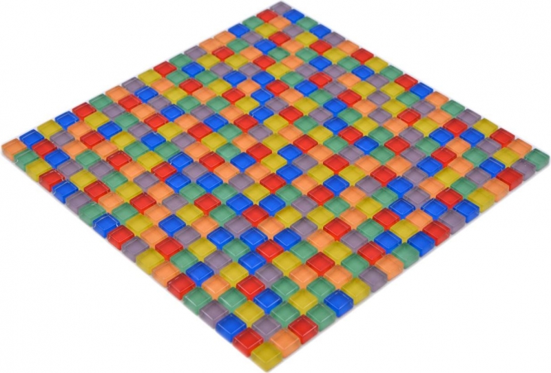Motif main Carreau de mosaïque de verre Mix multicolore rouge bleu jaune vert Carrelage salle de bain MOS88-XC123_m