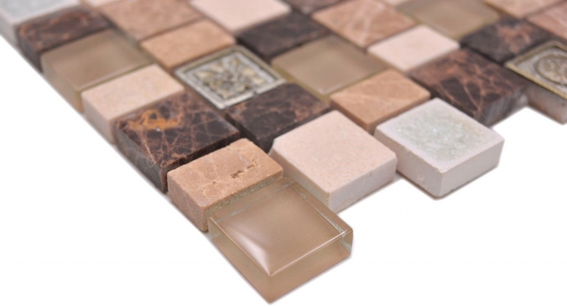 Motif à main Carreau de mosaïque Mosaïque composite Multiformat pierre Résine céramique mix emperador carreaux MOS85-2FD_m