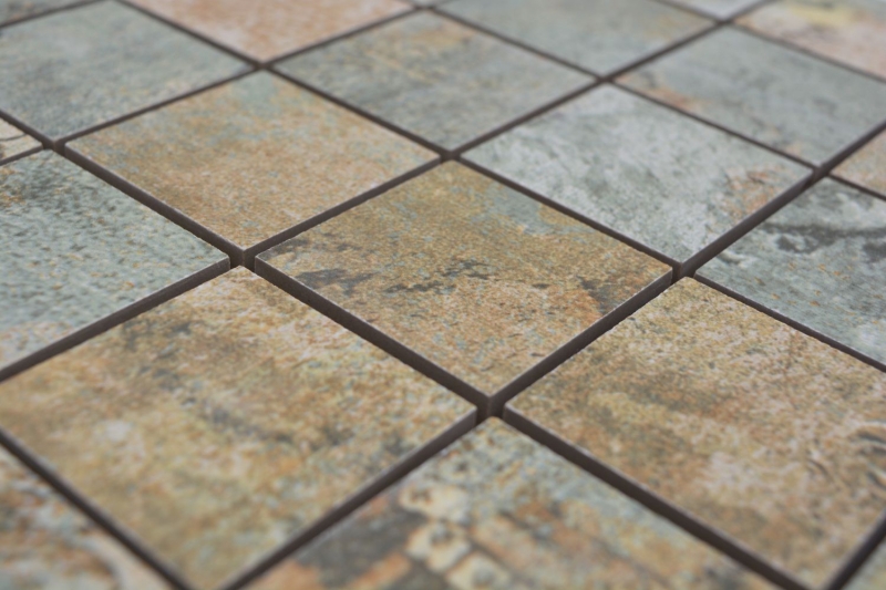 Mosaïque céramique grès cérame beige marron vert mat mur sol cuisine salle de bain douche MOS14-47CB