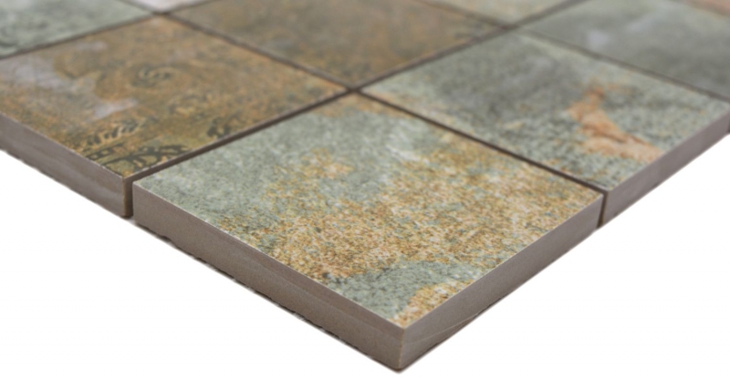 Mosaïque céramique grès cérame beige marron gris vert mat mur sol cuisine salle de bain douche MOS16-71CB
