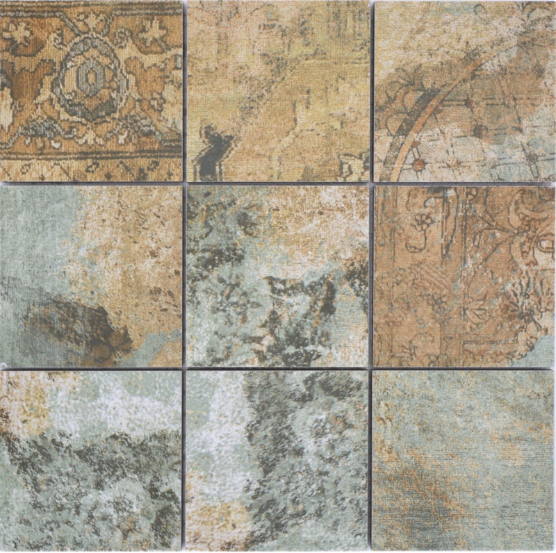 Mosaïque céramique grès cérame beige marron gris vert mat mur sol cuisine salle de bain douche MOS23-95CB