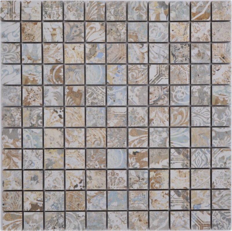 Mosaïque céramique grès cérame multicolore mat mur sol cuisine salle de bain douche MOS18-25CS