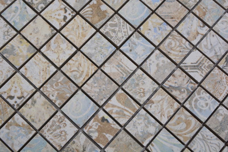 Mosaïque céramique grès cérame multicolore mat mur sol cuisine salle de bain douche MOS18-25CS