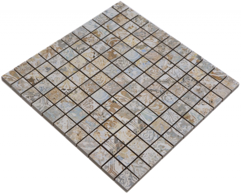 Mosaïque céramique grès cérame multicolore mat mur sol cuisine salle de bain douche MOS18-25CS