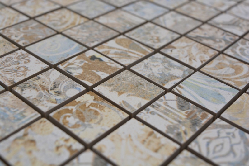 Mosaïque céramique grès cérame multicolore mat mur sol cuisine salle de bain douche MOS18-25CS