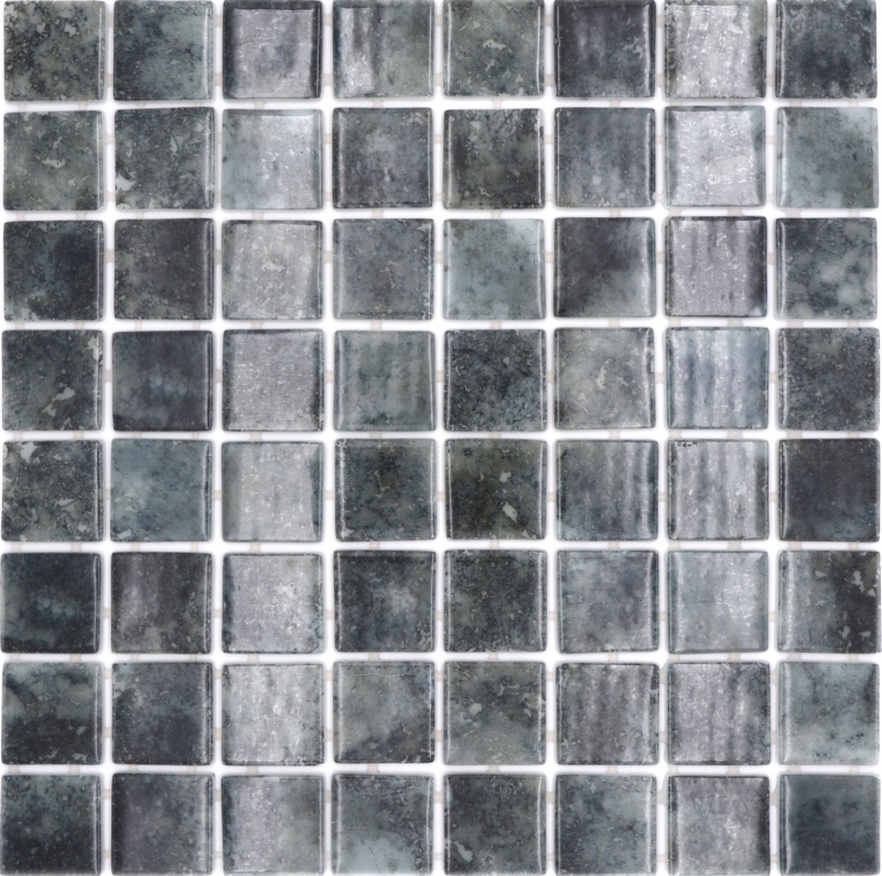 Mosaïque de piscine Mosaïque de verre noir anthracite changeant mur sol cuisine salle de bain douche MOS220-P56383