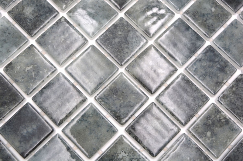 Mosaïque de piscine Mosaïque de verre noir anthracite changeant mur sol cuisine salle de bain douche MOS220-P56383