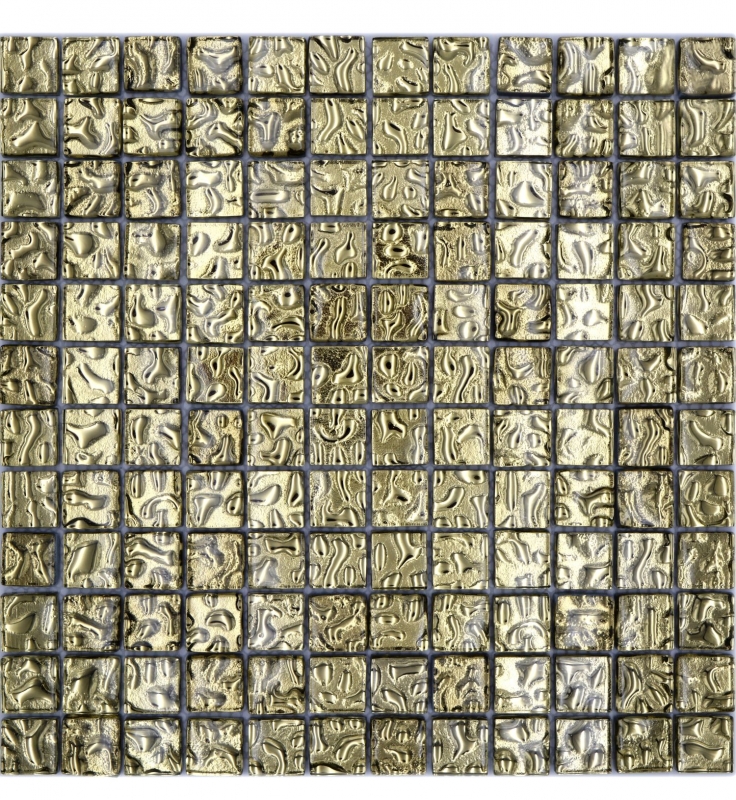 Mosaïque de verre Or Carrelage Décor mural Mosaïque anti-éclaboussures Salle de bain Cuisine MOS78-8GO3