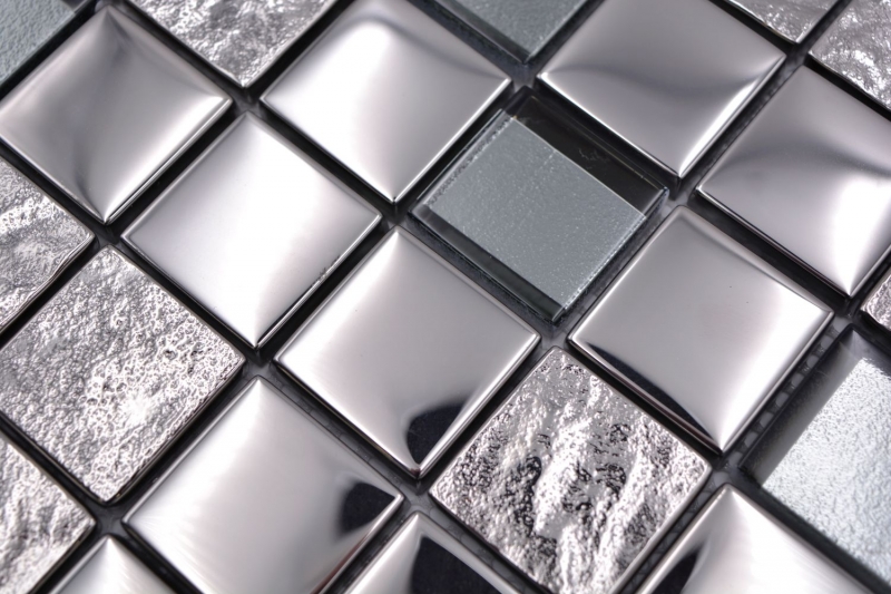 Mosaïque de verre Carreau de mosaïque electroplated argent métal cuisine carreaux MOS88-XCB5