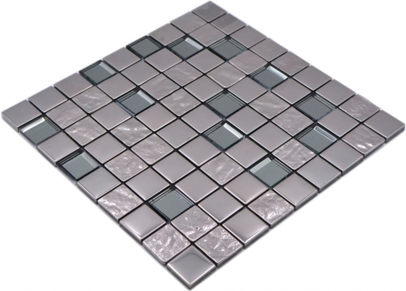 Mosaïque de verre Carreau de mosaïque electroplated argent métal cuisine carreaux MOS88-XCB5