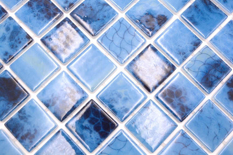 Mosaïque de piscine Mosaïque de verre bleu changeant mur sol cuisine salle de bain douche MOS220-P56385