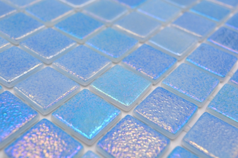 Mosaïque de piscine Mosaïque de verre bleu clair irisé multicolore brillant mur sol cuisine salle de bain douche MOS220-P55251